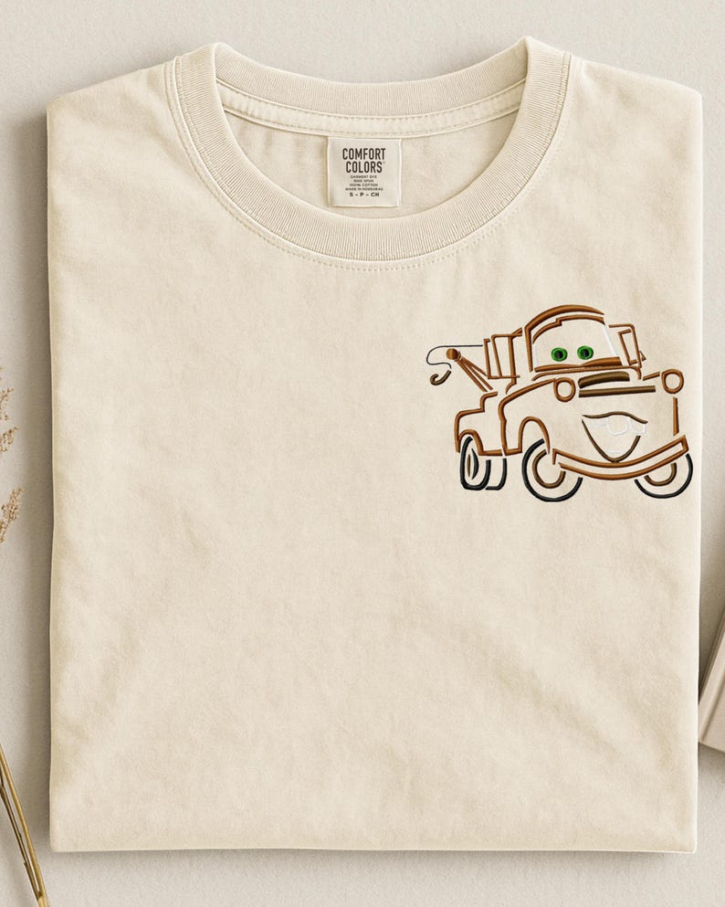 Camiseta bordada de Mater de Disney Cars, sudadera de Mater, amigo de Rayo McQueen de Disney, sudadera de Pixar Cars imagen 14