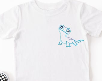 Embroidered Kids Frozen 2 Bruni the Salamander toddler Tshirt: Princess Elsa Anna Bruni shirt