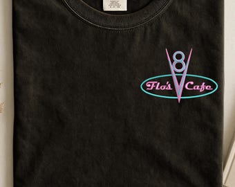Embroidered Disney Cars Flos Cafe tshirt, Cars Lightning mcqueen cafe sweater, pixar cars mcqueen mater sally sweatshirt