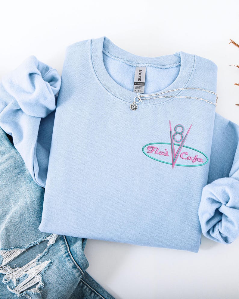 Camiseta bordada de Disney Cars Flos Cafe, suéter de Cars Lightning McQueen Cafe, sudadera de Pixar Cars McQueen Mater Sally imagen 15