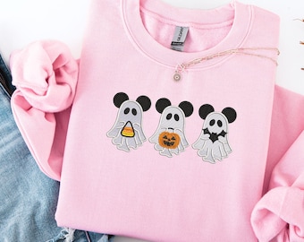 Embroidered Disney Mickey not so scary halloween party shirt: Halloween Costume Mickey sweatshirt