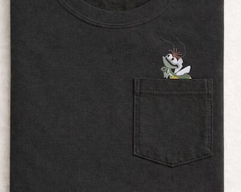 Embroidered Disney Ray the firefly from Princess and the frog Pocket Tshirt: peeking pocket shirt, Pocket peeker tshirt only