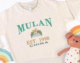 Embroidered Kids Princess Mulan Sweatshirt: Established in 1998 China toddler shirt