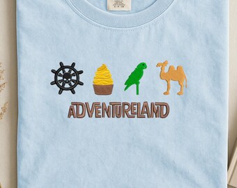 Bluza z haftem Disney World Magic Kingdom, Disney Adventureland w Magic Kingdom, koszulka Disney Pirates of Caribbean