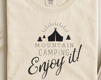 Custom Embroidered Mountain Camping Sweatshirt, Tent RV Mountains Camp tshirt, Camping in the forest crewneck
