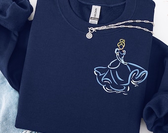 Embroidered Disney Cinderella tshirt, Meet me at midnight cinderella sweater, princess cinderella crewneck, cinderella slipper shirt