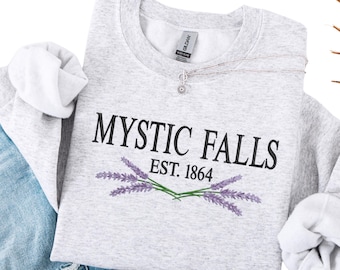 Embroidered Mystic Falls tshirt, Mystic Falls Vampire City crewneck, TVD 1864 elena stefon damon sweatshirt