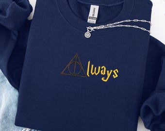 Embroidered Universal HP Shirt Always tshirt: Universal theme park Wizard School Gryffindor sweatshirt