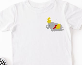 Embroidered Kids Dumbo Sketch youth Tshirt: Magic Kingdom Dumbo shirt