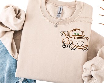 Embroidered Disney Cars Mater tshirt, Disney Lightning Mcqueen friend Mater sweatshirt, Pixar Cars sweatshirt