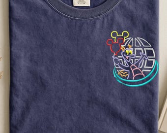 Embroidered Disney Figment tshirt, Epcot Figment imagination sweatshirt, cute figment book shirt, Disney epcot ride figment shirt