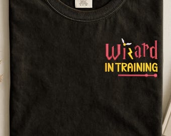 Embroidered HP Wizard icons tshirt, Hogwarts Magical icons crewneck, Gryffindor harry ron Hermione sweatshirt, Wizard in training shirt