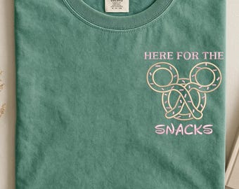 Embroidered Disney World Here for the snacks Sweatshirt, Mickey mouse disneyland park shirt, magic kingdom california adventure