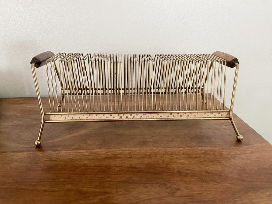 45 Rpm Vinyl Storage Rack Vintage 45 RPM Record Holder | Mid Century Wire Storage Rack With Wood ...