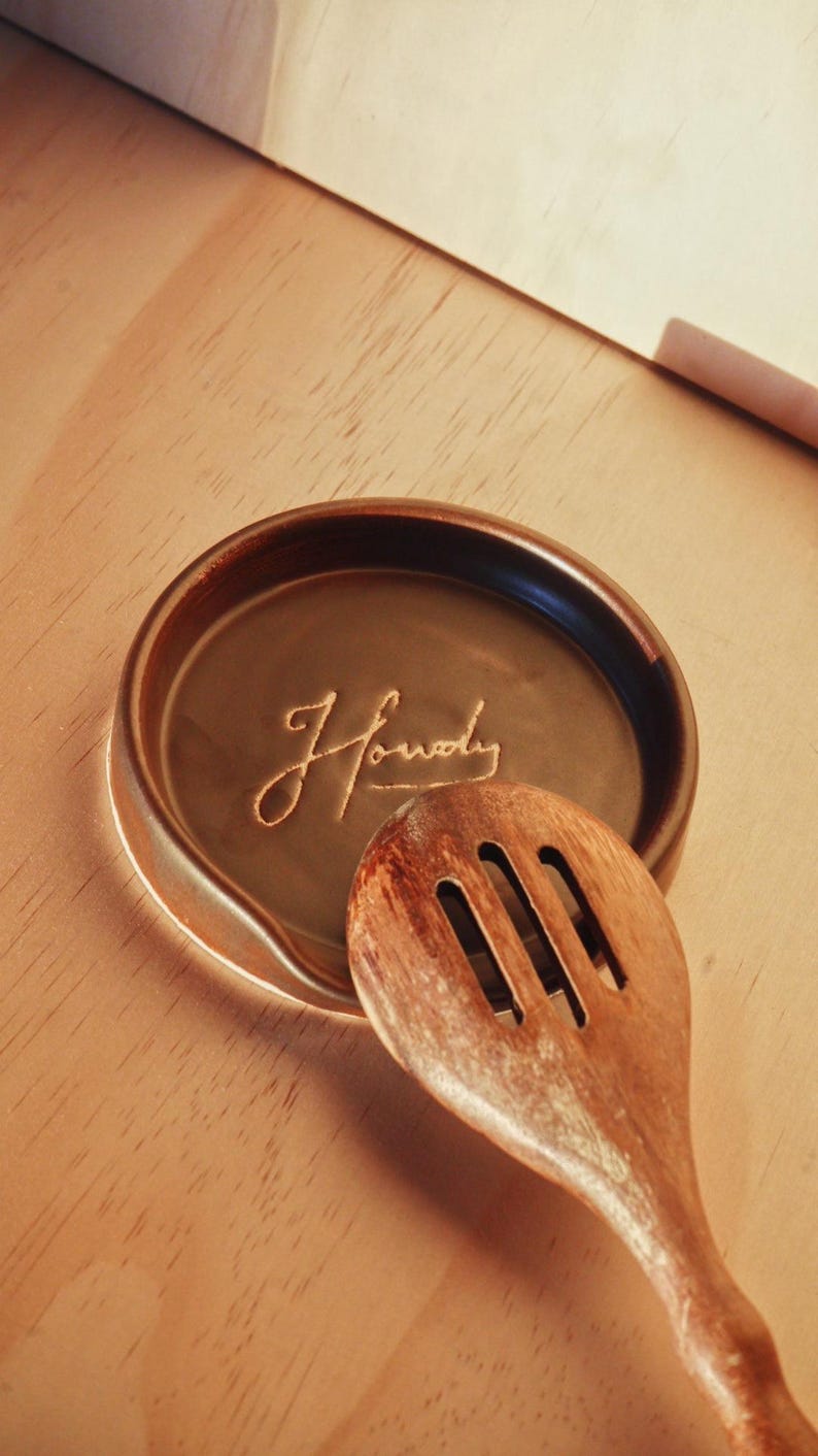Handmade “Howdy” Spoon Rest | Gifts for Home + Kitchen | Western Style | Cowboy Aesthetic image 2