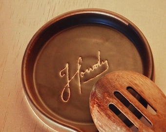 Handmade “Howdy” Spoon Rest | Gifts for Home + Kitchen | Western Style | Cowboy Aesthetic