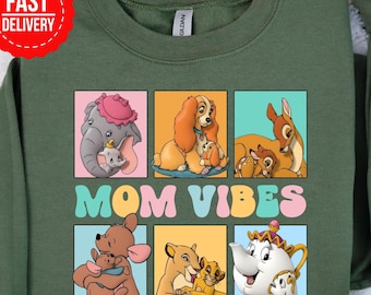 Retro Disney Mom Vibes Shirt, Best Mom Ever Shirt, Duchess, Perdita, Mrs. Potts, Helen Parr, Mother's Day Gift, Disneyland Mom Shirt