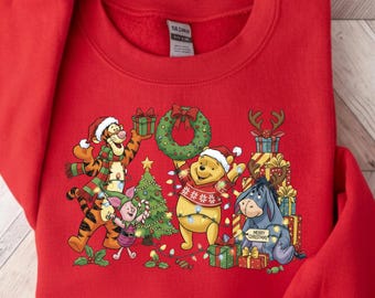 Winnie the Pooh Christmas Sweatshirt, Pooh Christmas Sweatshirt, Disney Christmas Party Shirt, Tigger and Piglet Christmas Shirt