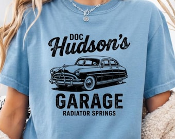 Retro Doc Hudson's Garage Shirt, Radiator Springs Doc Hudson Shirt, Cars Gift Shirt, Disneyland Trip Gift , Cars Land Shirt