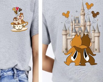 Comfort Colors® Chip and Dale Double Sided Shirt, Chip And Dale Balloons Tee, Disneyland Shirt, Disney Couple Shirt, Disney Chip And Dale