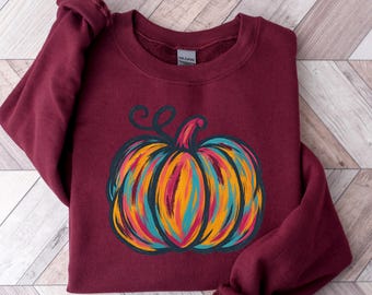 Watercolor Pumpkin T-shirt - Colorful Pumpkin Shirt - Pumpkin season Shirt - Pumpkin Fall Shirt - Pumpkin Shirt For Women