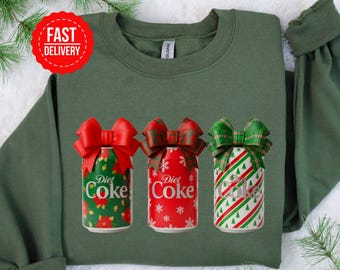 Christmas Diet Coke Sweatshirt, Diet Coke Shirt, Gift for Coke Lover, Christmas Coke Shirt, Coquette Coke T-Shirt, Funny Coke Shirt