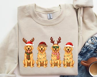 Christmas Golden Retriever Shirt, Dog Lover Holiday Tee, Golden Mom Tshirt, Gift for Dog Lover, Christmas Dog Shirt