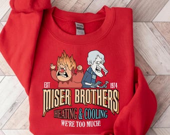 Brothers Heating And Cooling Sweatshirt, Heat And Snow Bros Shirt, Retro Christmas Movie Shirt, Christmas Gifts