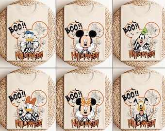 Retro Disney Halloween Family Shirts, Mickey and Friends Halloween Shirt, Disney Group Shirt, Halloween Family Shirt, Disneyland Halloween
