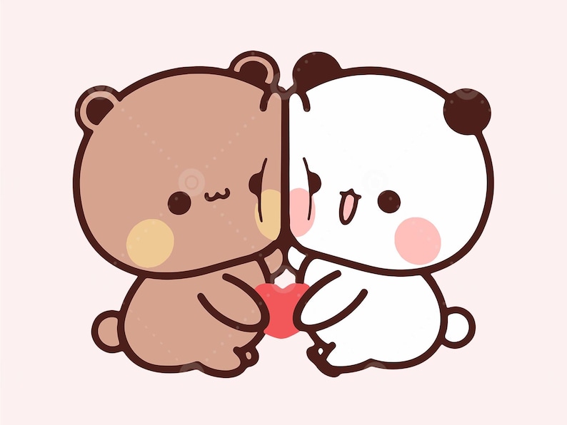 Cute Little Lovers holding heart