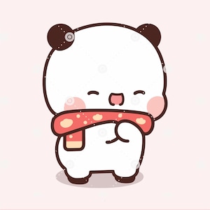 Kawaii Panda Bear PNG Cute panda layered SVG Happy panda Cartoon panda adorable Animal vector Shirt | Digital Download for