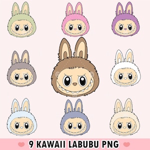 9 Kawaii Ladudu PNG Clipart | Super Cute Monsters Bundle | Commercial Use | Digital Download | Monster Tshirt Design Sublimation & Stickers