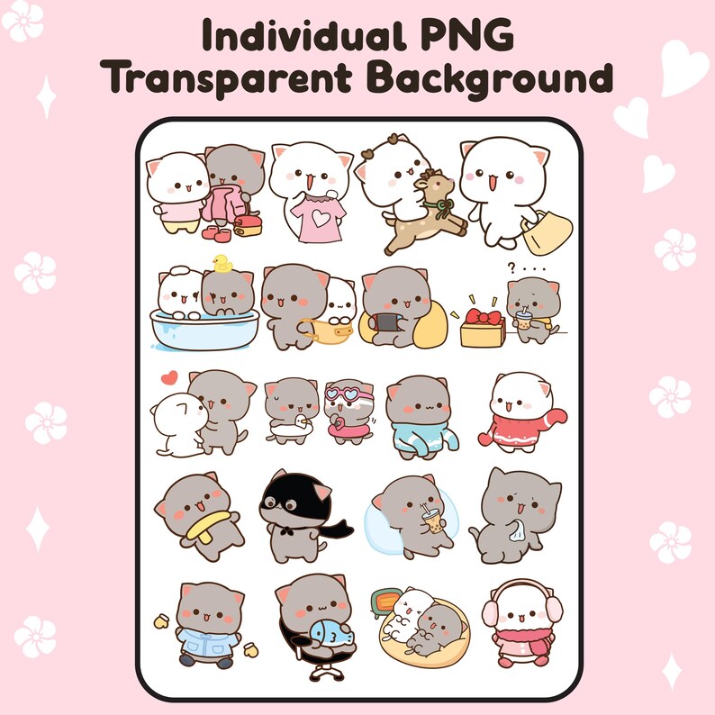 Digital Stickers Cute Cat Kawaii Goodnotes Sticker Pack – Adorable ...
