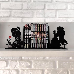 Fermalibri La Bella e la Bestia | Decorazione classica per libreria ispirata alle fiabe, regalo per gli appassionati di fiabe, decorazione per la cameretta dei bambini