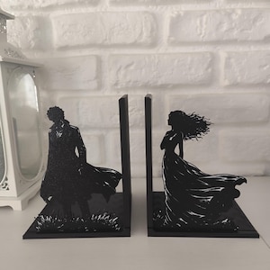 Sujetalibros Wuthering Heights – Heathcliff y Catherine – Gothic Romance Bookshelf Decor – amantes de la literatura – decoración romántica