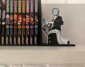 Serre-livres Pirate Swordsman – Décoration d&#39;étagère Anime | Cadeau pour fan de Manga et d&#39;Anime | Support de livre Otaku | Accessoire Geek | Porte-livre Pirate