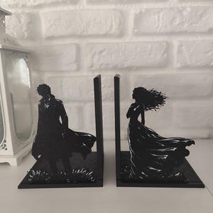Sujetalibros Wuthering Heights – Heathcliff y Catherine – Gothic Romance Bookshelf Decor – amantes de la literatura – decoración romántica