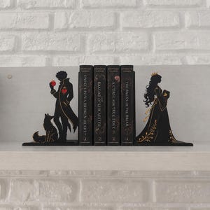 Fermalibri ispirati a Once Upon a Broken Heart, Jack ed Evangeline, decorazioni romantiche, regalo per appassionati di fantasy e BookTok.