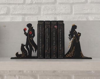 Boekensteunen geïnspireerd op Once Upon a Broken Heart, Jack en Evangeline, romantische decoratie, cadeau voor fantasy- en BookTok-fans