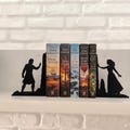 Outlander-inspired bookends featuring a couple in front of ancient Scottish stones – Scottish Highlands decor product logo