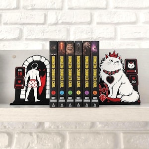 Sujetalibros Princess Donut Dungeon Crawler Carl | Bookends Fantasía Gamer | Decoración Estantería Nerd | Regalo para Lectores y Fans LitRPG