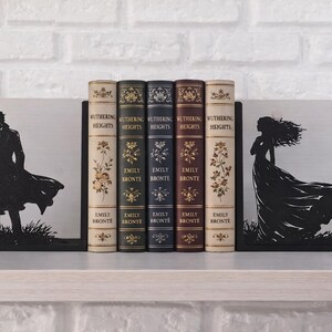 Sujetalibros Wuthering Heights – Heathcliff y Catherine – Gothic Romance Bookshelf Decor – amantes de la literatura – decoración romántica