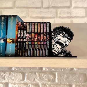 Berserk Guts Bookends – Dark Fantasy Anime Decor | Manga Shelf Accessory | Anime & Manga Fan Gift | Berserk Inspired Gift