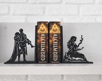 Alchemized Inspired Bookends, Dark Fantasy Romantasy Decor, Gift for Book Fans