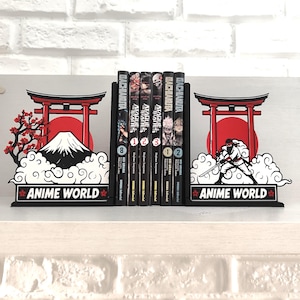 Anime Ninja Boekensteunen, Japanse Kunst, Cadeau voor Anime- en Manga-fans | Anime Decoratie | Geeky Cadeaus