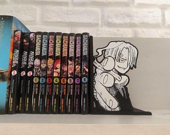 Serre-livres pirates | Décoration manga | Cadeau geek | Porte-livres | Accessoire d&#39;étagère otaku | Cadeau fan d&#39;anime | Serre-livres manga | s anji