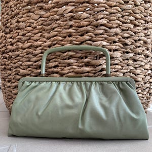 Vintage Garay Grüne Handtasche, Vintage Designer Geldbörse, klassische Mid-Century Abendtasche