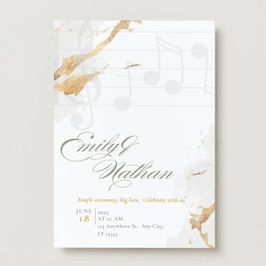 Music Wedding Invitation – Elegant Printable Canva Template | Digital Download for Musicians