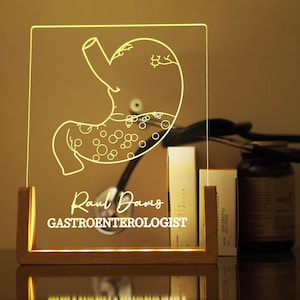 Personalized Gastroenterologist Gift: Beech Wood Night Light
