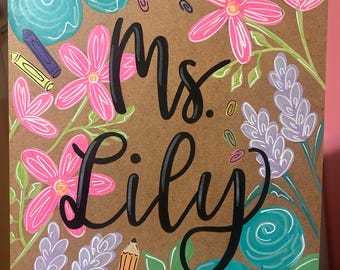 Handpainted School Staff Clipboards, Teacher & Nurse Appreciation Gifts